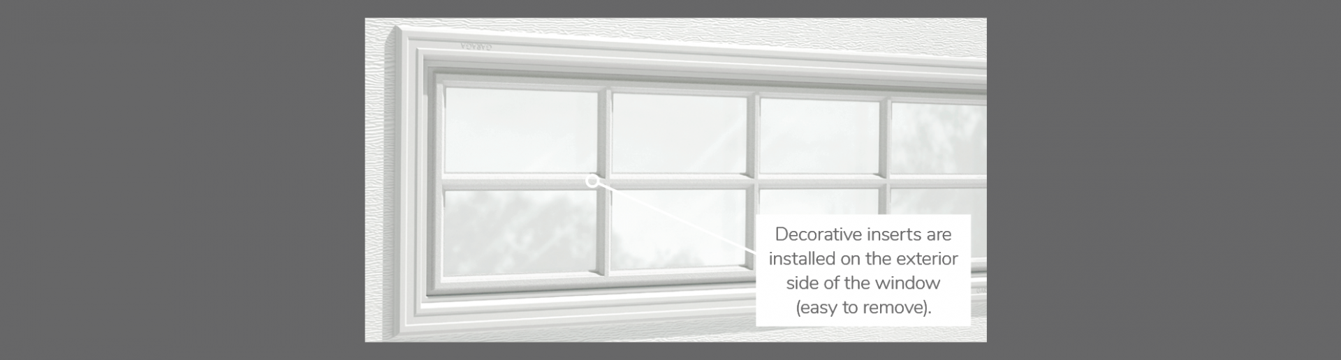 Stockton Decorative Insert, 40" x 13", available for door R-16, R-12, 2 layers - Polystyrene and Non-insulated